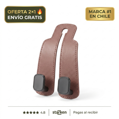 Gancho De Cuero Para Auto – Cuelga Tus Bolsas Sin Caídas