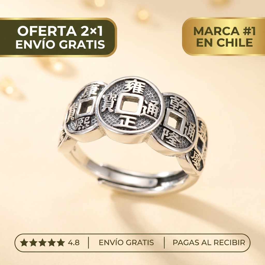 Anillo de la Fortuna de los 5 Emperadores 2X1 (Anillo ajustable - todas las tallas).